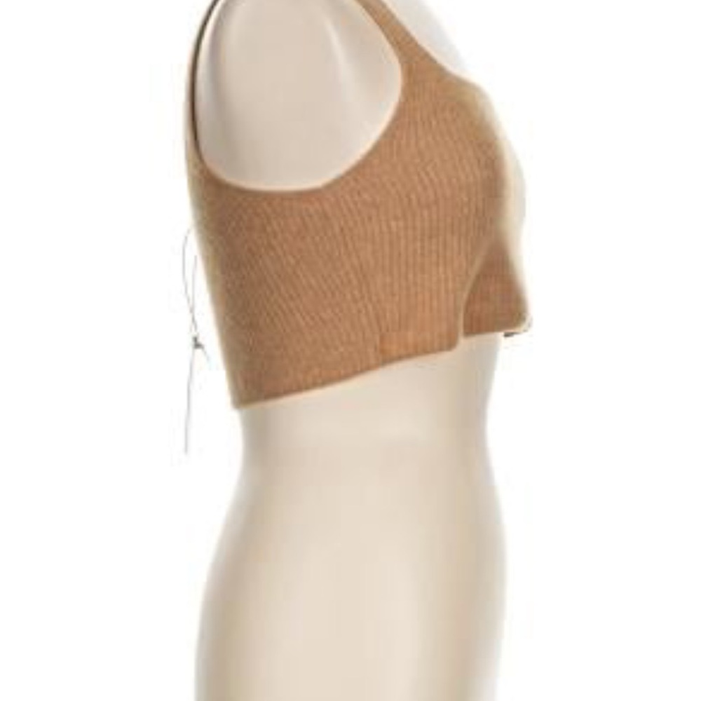 Everlane Size XS Ribbed Cropped Sweater Tank in Camel Wool Yak Hair Blend - Picture 6 of 9